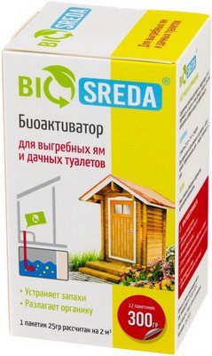 Биоактиватор Biosreda для выгребных ям и дачных туалетов 300 гр 12 пакетиков
