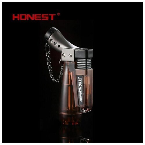 Зажигалка газовая Honest V - FIRE турбо, коричневая 201-600