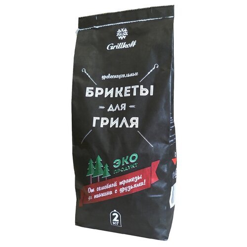 Grillkoff Древесно-угольные брикеты для гриля, 2 кг 2 л