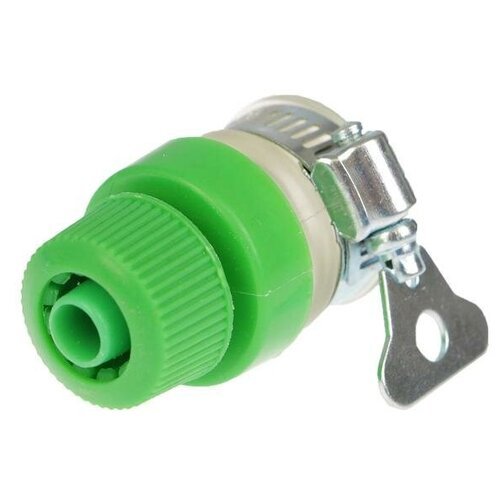 Коннектор с хомутом, крепление на кран 1/2' (12 мм), цанговое соединение 1/2' (12 мм), пластик, резина