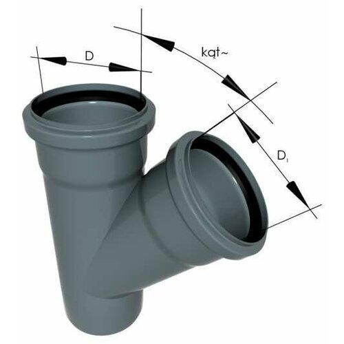 Тройник 110х110х45 для внутренней канализации (4 шт.)