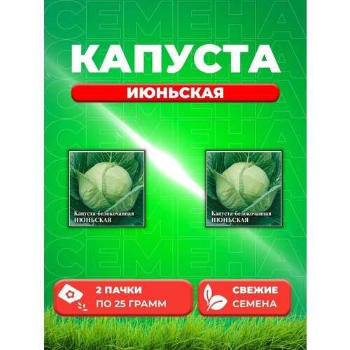 Капуста белокоч. Июньская 25,0 г (ранняя) (2уп)