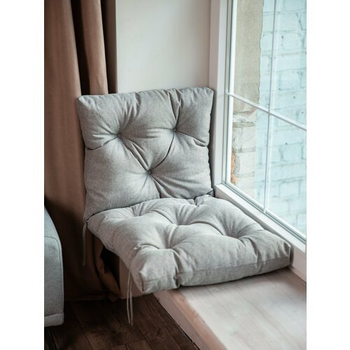 Матрас-подушка на качели, скамейку или подвесное кресло, серо-коричневая