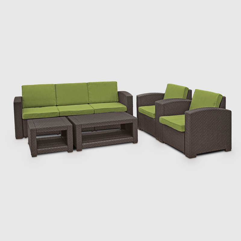 Комплект LF стол+тумба+софа 3-х местная+2 кресла зеленый (SF-C-B-A15122/SF-3-B-A15122)