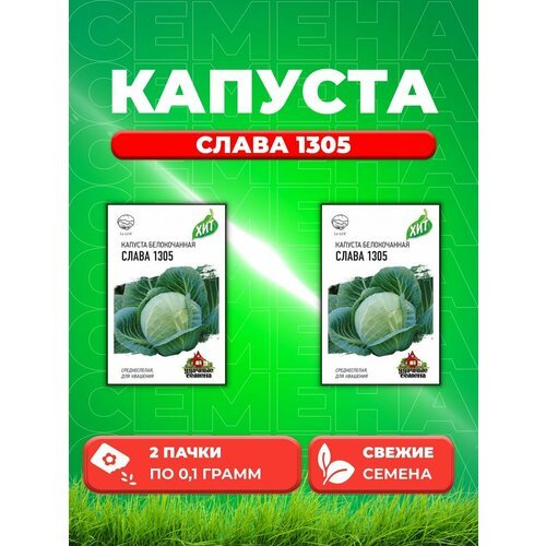 Капуста белокочанная Слава 1305, 0,1г, Удачные , х3(2уп)