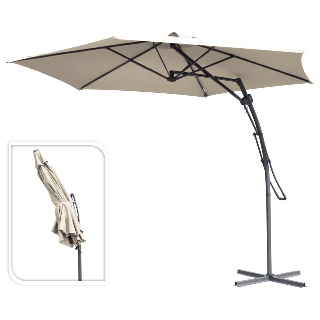 зонт от солнца d300см h2,45м серо-коричневый полиэстер