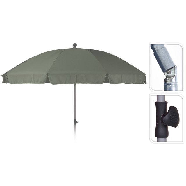 зонт от солнца d250см h1,6м полиэстер серо-зеленый