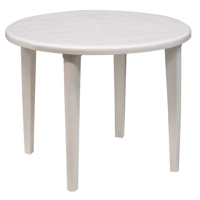 стол круглый 90х90х71см белый пластик