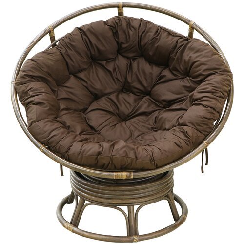 Кресло-папасан, кресло садовое Rattan grand с подушкой коричневое