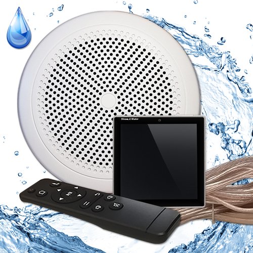 Комплект влагостойкой акустической системы для бани, сауны и хамама Steam&water SW1-Black SENSOR
