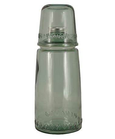 Бутылка для воды Natural Water (1 л) со стаканом (0.22 л), зеленая VSM-XRD8379-DB600 Vidrios San Miguel