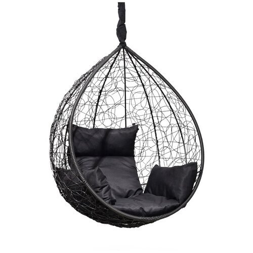 Подвесное кресло-кокон SEVILLA черный без стойки (черная подушка)