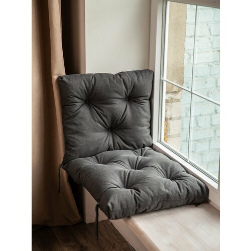 Матрас-подушка на качели, скамейку или подвесное кресло, чёрная