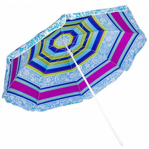 Зонт пляжный 200 см, с наклоном, 8 спиц, мет-л, Рыбки, LG06
