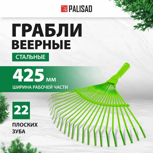 Грабли веерные PALISAD 617705 раздвижные без черенка (38 см)