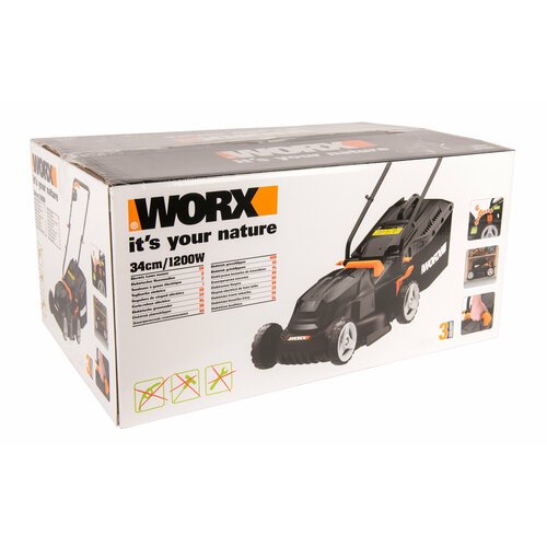 Газонокосилка WORX WG713, электрическая, 120 Вт, 34см