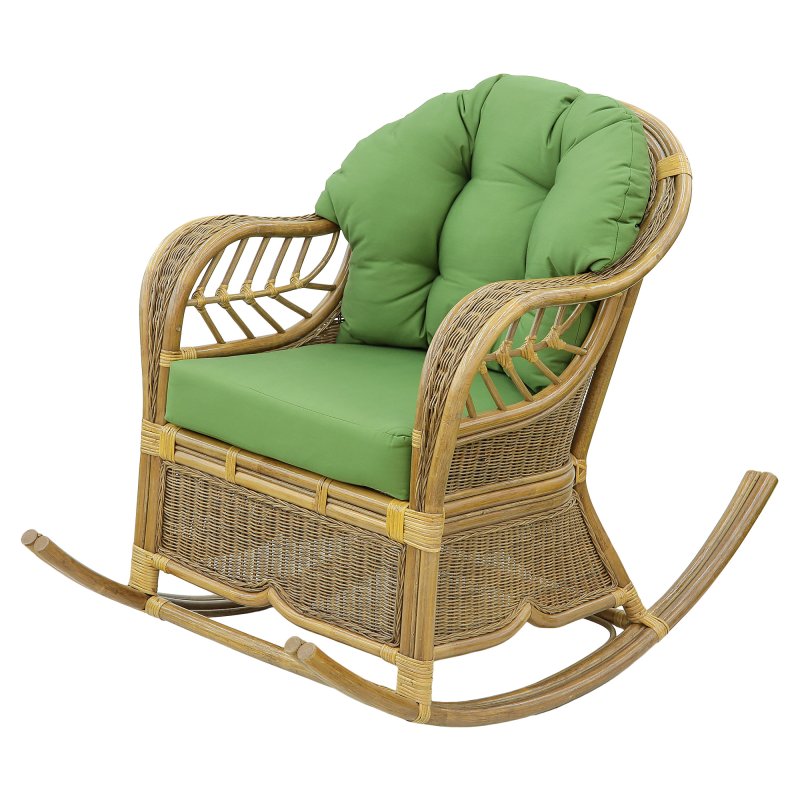 Кресло-качалка Rattan grand Brown с подушками