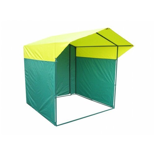 Торговая палатка «Домик» 4 х 3 из квадратной трубы 20х20 мм желто-зеленый