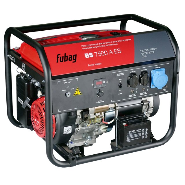 генератор бензиновый FUBAG BS 7500 A ES 7/7,5кВт электрозапуск