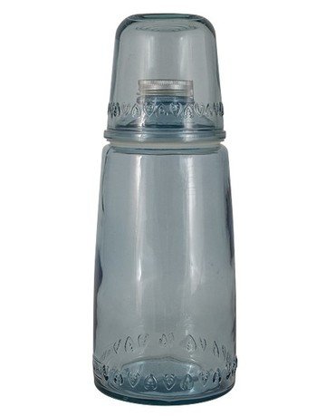 Бутылка для воды Natural Water (1 л) со стаканом (0.22 л), голубая VSM-XRD8379-DB601 Vidrios San Miguel