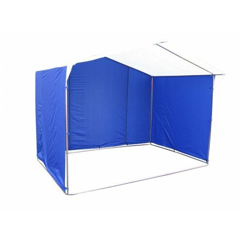 Торговая палатка «Домик» 4 х 3 из квадратной трубы 20х20 мм бело-синий