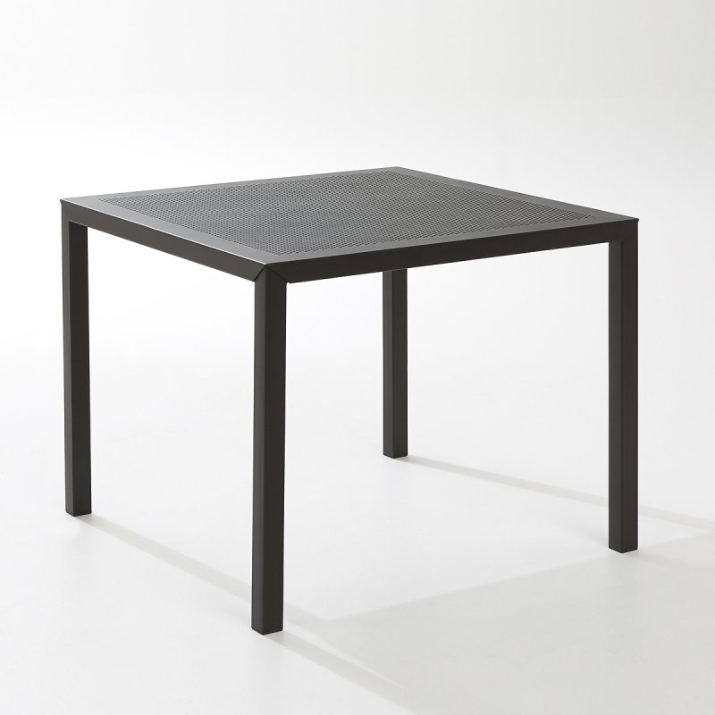 Квадратный LaRedoute Квадратный Садовый стол CHOE из перфорированного металла единый размер черный