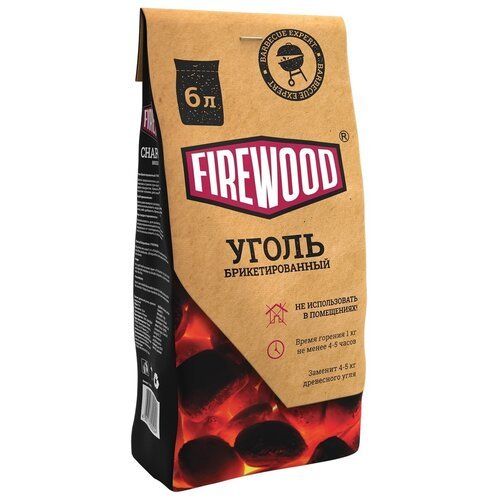 Firewood Уголь брикетированный, 6л 6 л