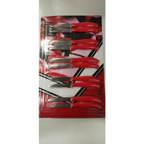 Нож для флористов MC-58, 16*6,5 см, красные ручки (нержавеющая сталь 3cR13), упаковка 10 шт.