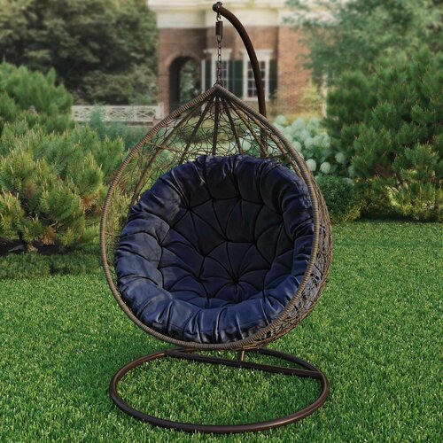 Подушка для садовых качелей, круглая напольная сидушка Вилли, синий