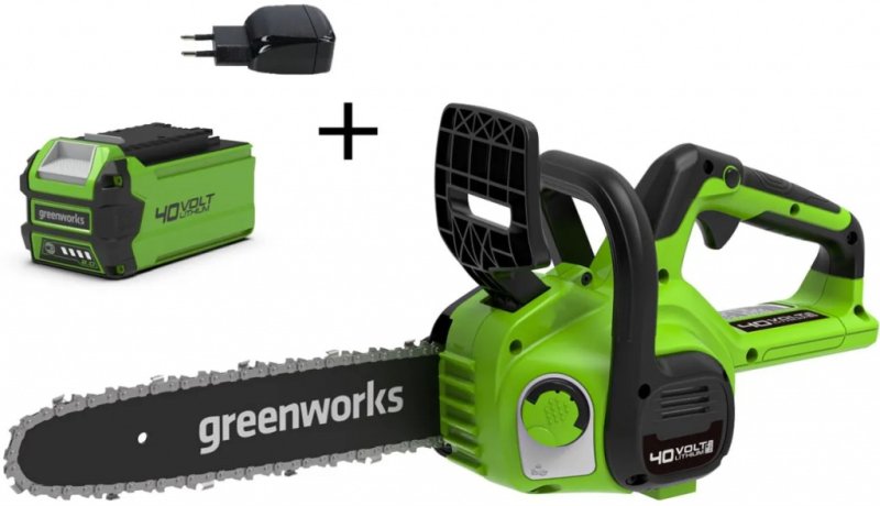 Цепная пила 'Greenworks' аккумуляторная 40V, 30см, с 1x АКБ 4Ач и ЗУ
