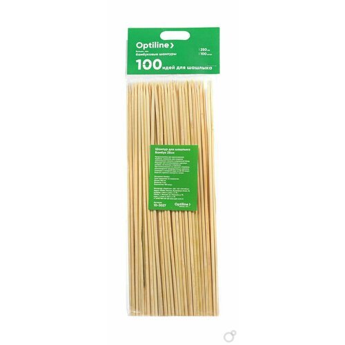OPTILINE Шампуры для шашлыка, бамбук, 250 мм, 100 шт